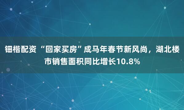 钿楷配资 “回家买房”成马年春节新风尚，湖北楼市销售面积同比增长10.8%